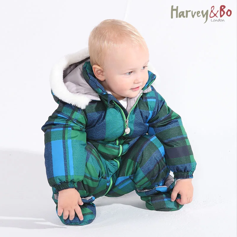 Цельнокроеное пуховое пальто для малышей комбинезоны детский зимний комбинезон