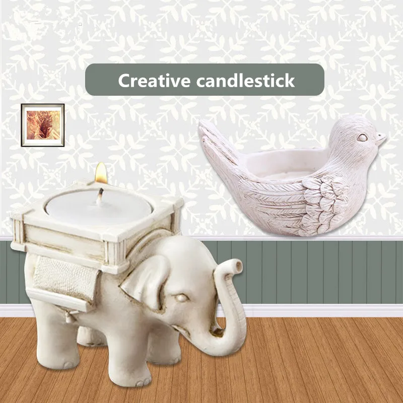 BUF статуи животных из смолы для украшения статуя подсвечник креативное украшение