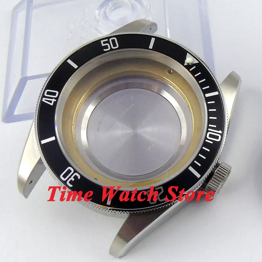 Водонепроницаемый чехол для часов 41 мм PVD черный синий красный Безель сапфировое