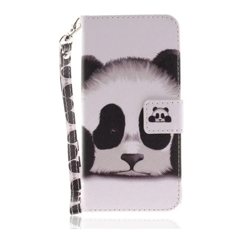 Case For Huawei P20 Pro P9 Lite P8 Mini Y6 Honor 10 9Lite Nova 2i 3e Cute Panda Anger Owl Wallet Card Holder Case D26G - Цвет: Panda