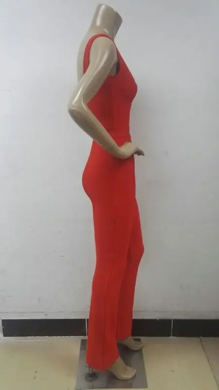 Блестящие Красота красный глубокий V Neck One Piece 2017 г. Модные женские пикантные