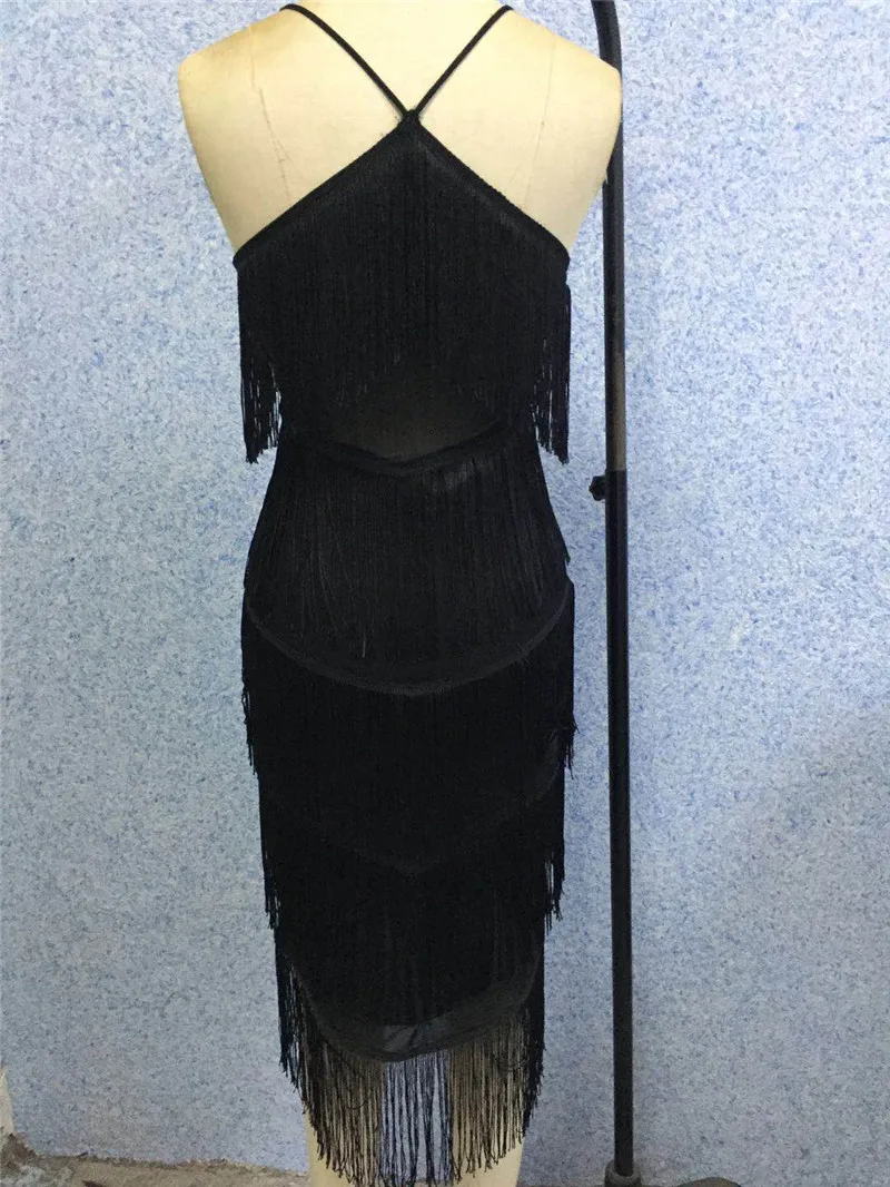 Черный сексуальный ремень без рукавов кисточкой до середины икры Bodycon Бандажное