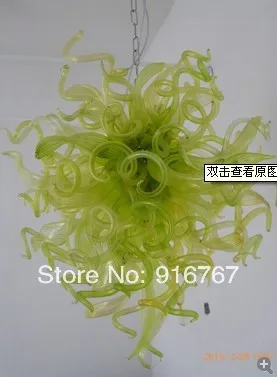 

C97-Free Shipping Lime Green Blown Glass Chandelier Modern