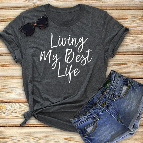 Женская футболка с надписью Tumblr Повседневная стильная Life My Best одежда для