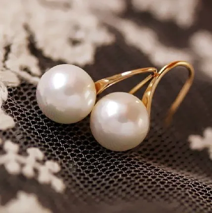 Женские классические серьги с искусственным жемчугом золотого цвета ювелирные