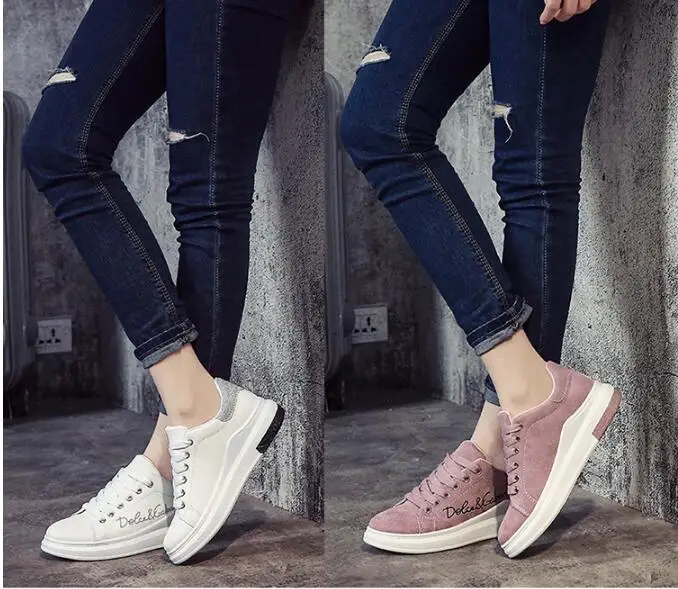 Бренд Для женщин Новое поступление дышащие кроссовки круглый носок повседневные туфли студенческие обувь на платформе и без каблуков женская обувь со шнуровкой