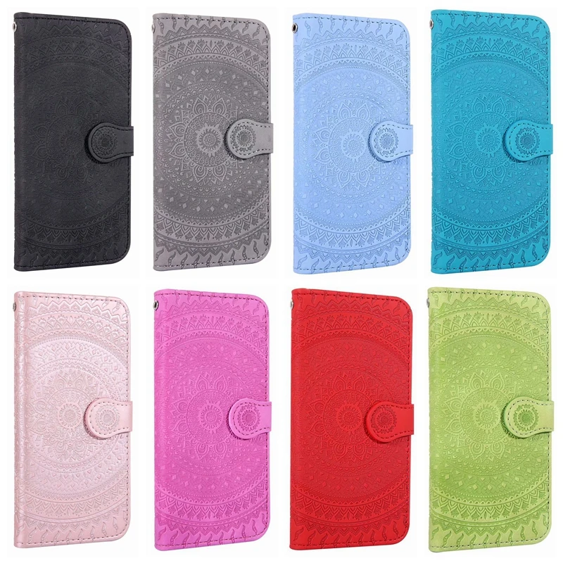 Кожаный чехол бумажник для Moto G7 Play книжка Huawei P30 Pro P20 Y6 Y7 2019 Samsung A70 A60 A50 A40 Datura Flower 50