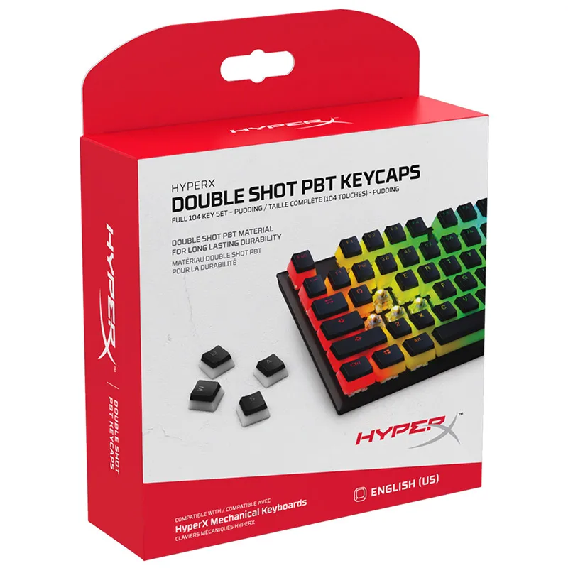 Keycaps Kingston HyperX полупрозрачный keycap PBT с двойным выстрелом полностью 104 совместимый