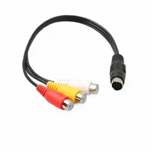 Carprie Новый S видео 7 Pin до 3 RCA Женский RGB компонентный кабель