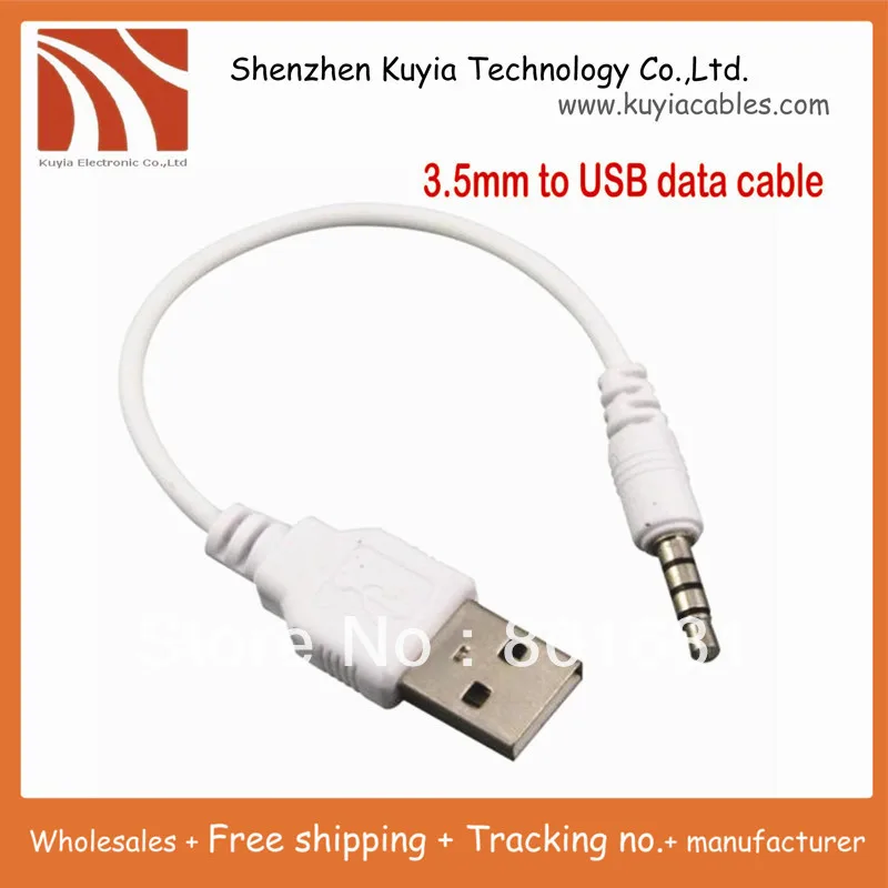 Бесплатная доставка + 3 5 мм к USB кабель для передачи данных (синхронизации) и iPod