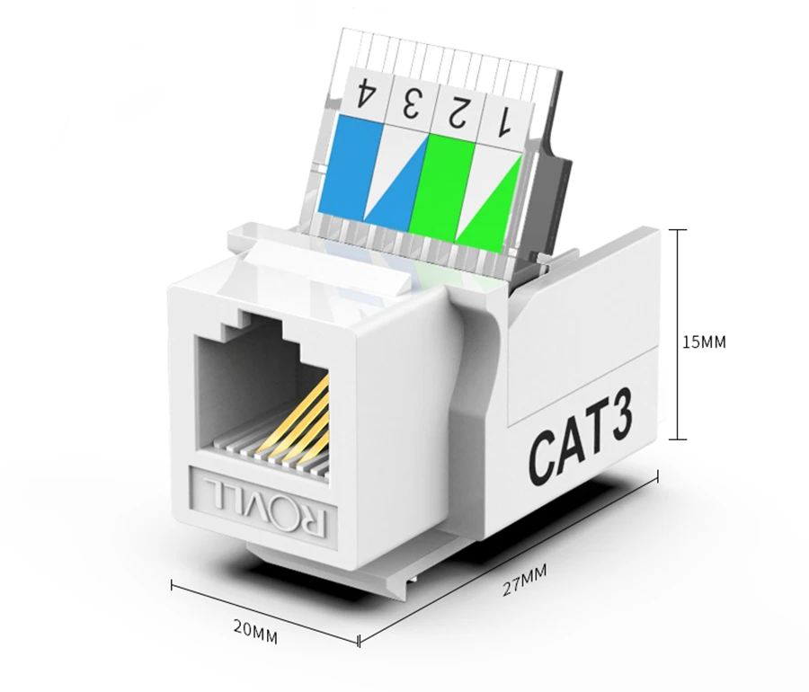 AMPCOM бесинструментальный телефонный модуль RJ11 CAT3 голосовой модуль позолоченный адаптер Keystone Jack C26