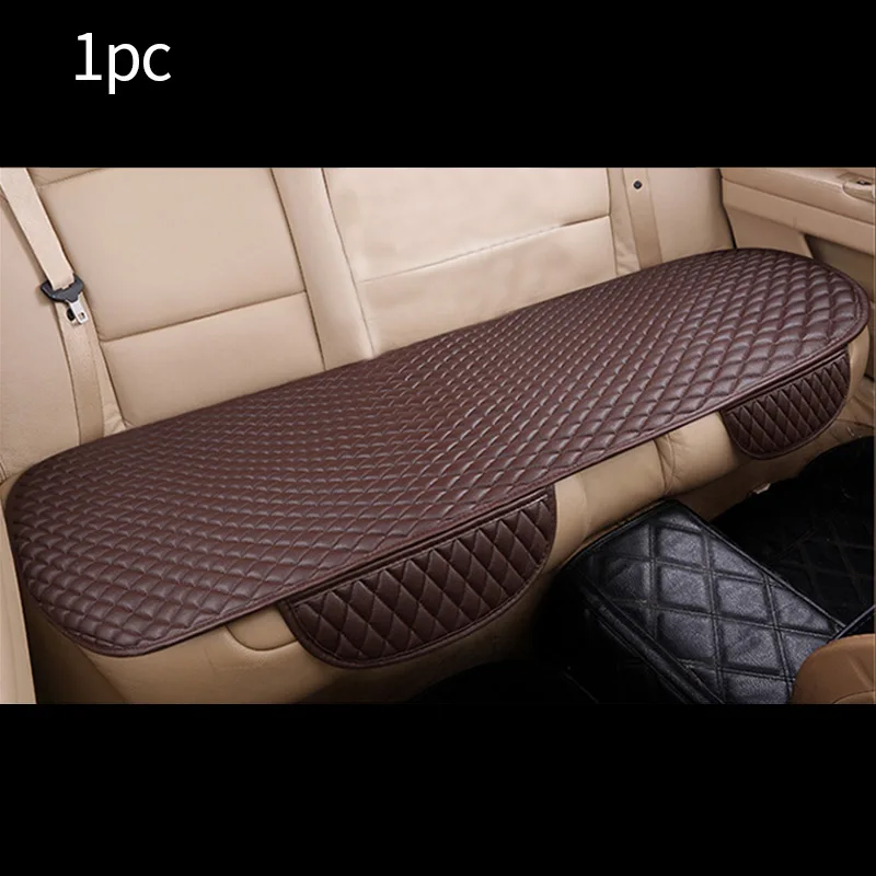 Coffee rear 1pc Чехлы для сидений автомобиля из искусственной кожи, подушка, четыре сезона, универсальный комплект передних и задних подушек, коврики для стульев, товары, аксессуары для салона автомобиля - Название цвета: Coffee rear 1pc