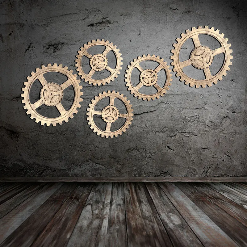 Один пирог Ретро шестерни бар Гриль наклейки на стену личность волос салон