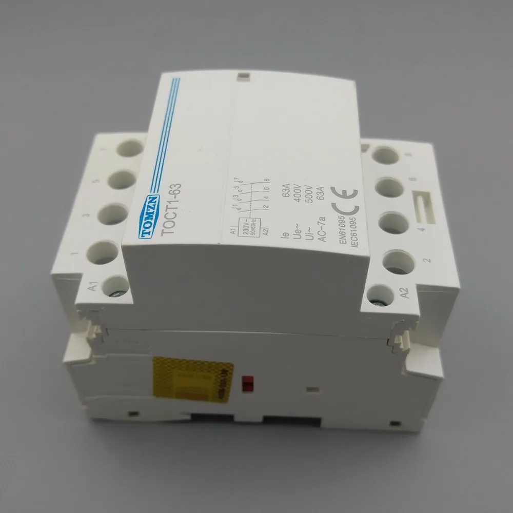 TOCT1 4P 63A 220V Катушка 400V~ 50/60HZ Din rail бытовой ac Контактор В соответствии с стандартом 4NO 2NO 2NC 4NC