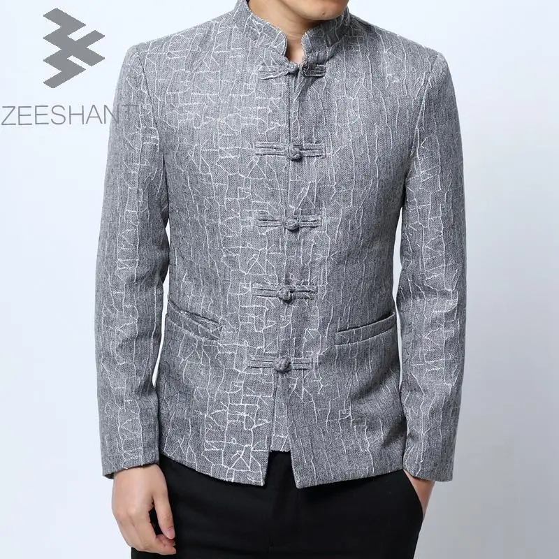 Zeeshant китайский туника костюм пиджак этап певица хост Для мужчин Slim Fit Чжуншань в