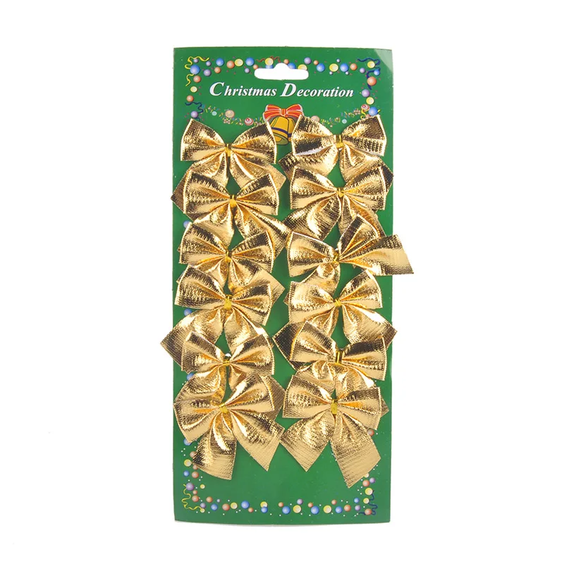 12 шт./компл. орнаменты для рождественой елки бантом подвеска-Бант Красный Navidad