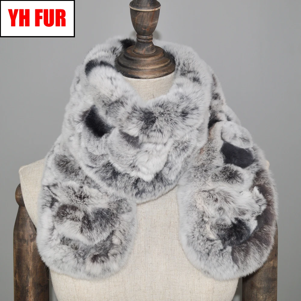 Лидер продаж Модный женский шарф из натурального меха кролика Рекс шарфы 100%