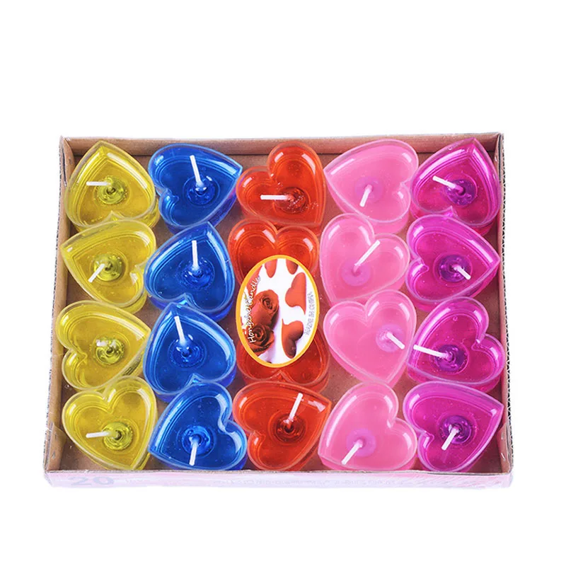 

New Arrival Romantic Heart Shaped Smokeless Jelly Candle Valentine's Day Tea Candle Light Christmas Wedding Home Decoration Gift