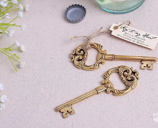 

wedding favor and giveaways for guest--Top Quality party favor gift "Key to My Heart" Antique Bottle Opener souvenir 100pcs/lot