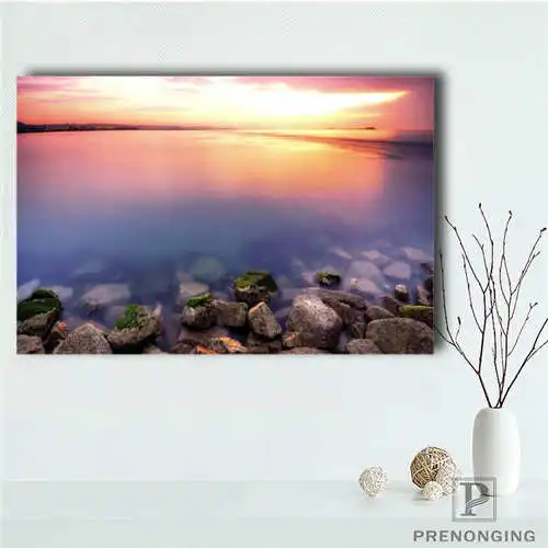 Canvas Poster Домашний декор пляжи-море-рассвет(1) Холст плакат ткань стены плакат печать мульти размер#18-12-16-24 - Цвет: Canvas Poster