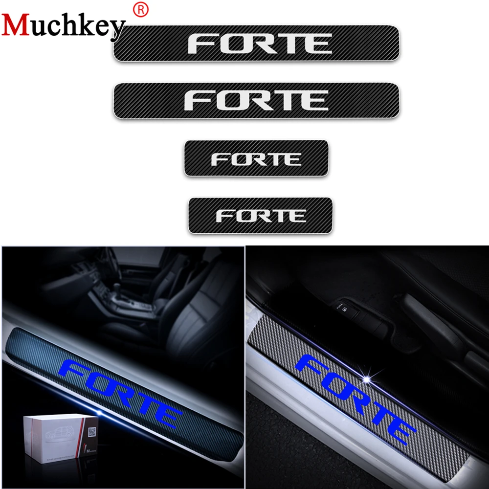 4D виниловая наклейка из углеродного волокна Накладка на порог автомобиля для KIA