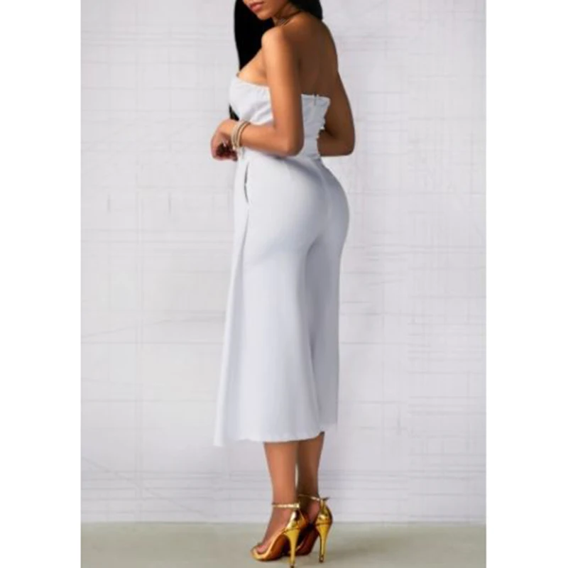 

Women Lady Summer Rompers Outfits Party Off Shoulder strapless sexy backless OL Fashion wide leg Jumpsuit Trousers Clothing set