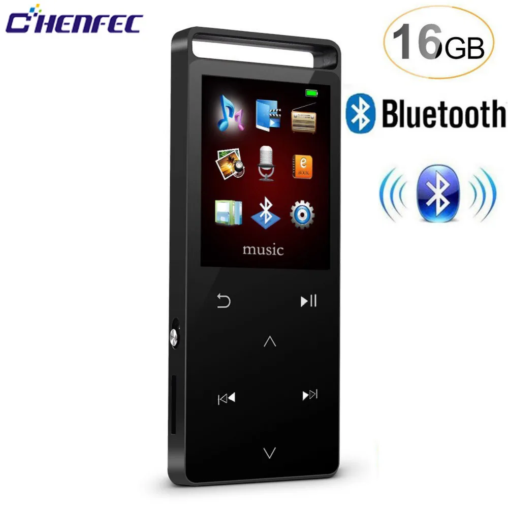 Металлический Bluetooth MP3 плеер 16G 1,8 дюймов Экран сенсорный KeyMP3 музыкальный плеер с FM радио видео плеер ebooksupport SD объемом до 64 ГБ
