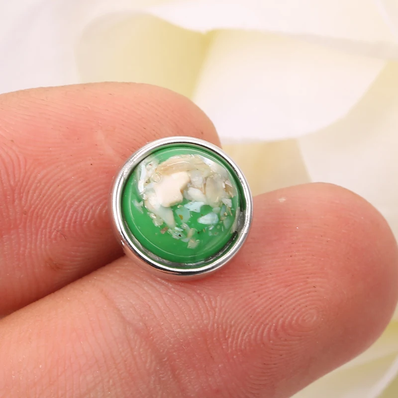 10 шт./лот 12 мм ювелирные застежки пуговицы Кнопка из натурального камня подходит