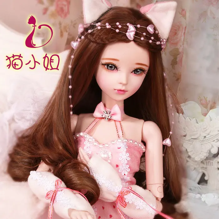 2 60 см куклы Miss Cat, шарнирная Модная Кукла для девочек, ручная работа, Bjd кукла, 1/3, полный набор, игрушки для детей, девочек, подарок на день рождения - Цвет: 2