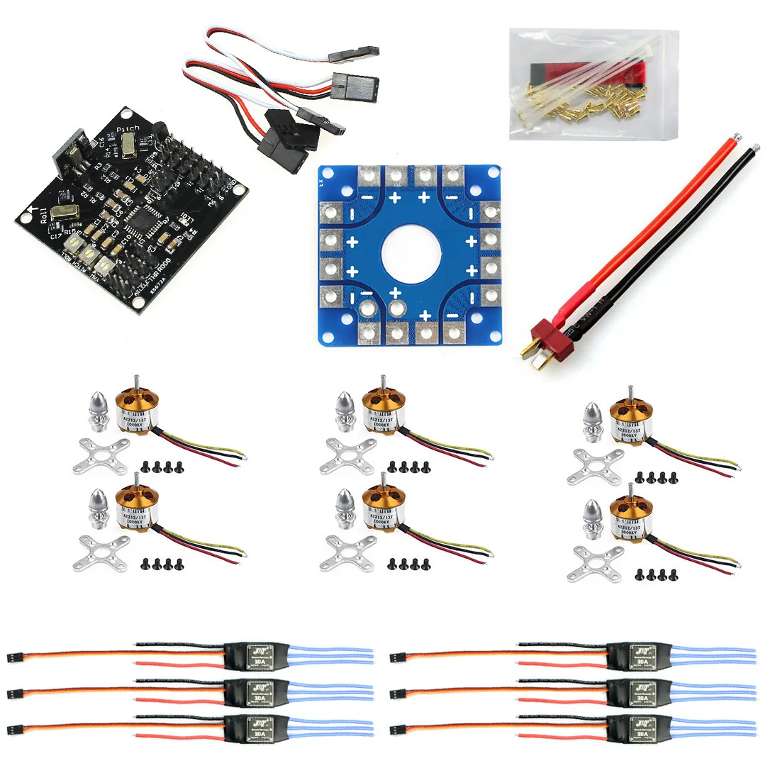 

F05114-D RC HexaCopter ARF Electronic: KK Multicopter V2.3 Hex-Rotor Flight Board 30A ESC A2212 1000KV Motor