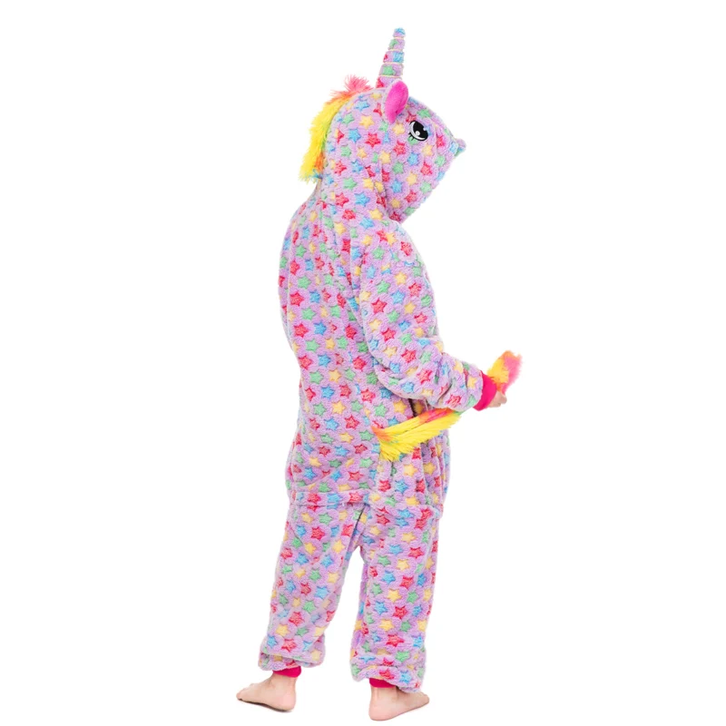 НОВЫЕ фиолетовые звезды единорог пегас детский пижамный комплект фланелевой с