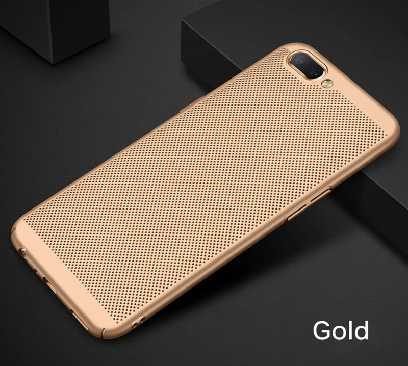 Gold CASPTM теплоотвод чехол для Oneplus 5 5T задняя крышка для One Plus 1+ 5 A5000 5T Жесткий PC охлаждающий защитный чехол s fundas shell - Цвет: Gold