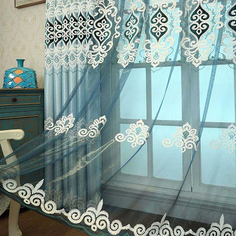 Color 02 Tulle Простая жаккардовая ткань с вышивкой любви затемненные занавески европейские занавески из тюля для спальни гостиной эркер домашний декор M038-4 - Цвет: Color 02 Tulle