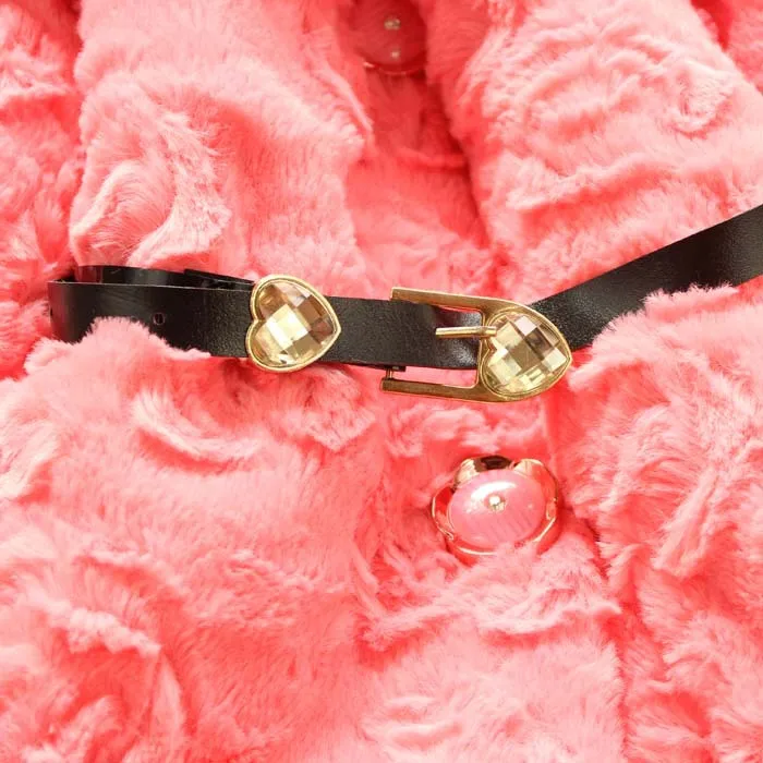 Studente/леопардовое пальто с воротником из искусственного лисьего меха для девочек