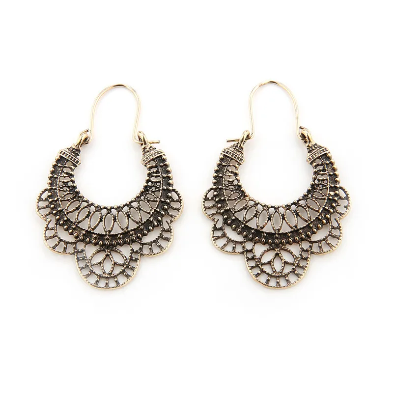 Полые серьги Винтажные в стиле бохо для женщин богемное ювелирное изделие