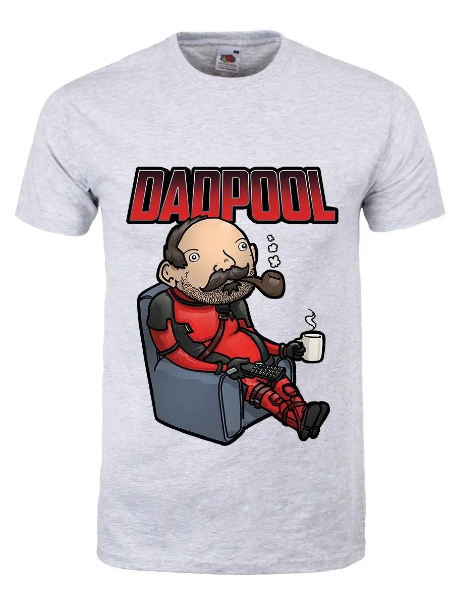 Dadpool мужская серая футболка Мужская топы с коротким рукавом хлопковые футболки
