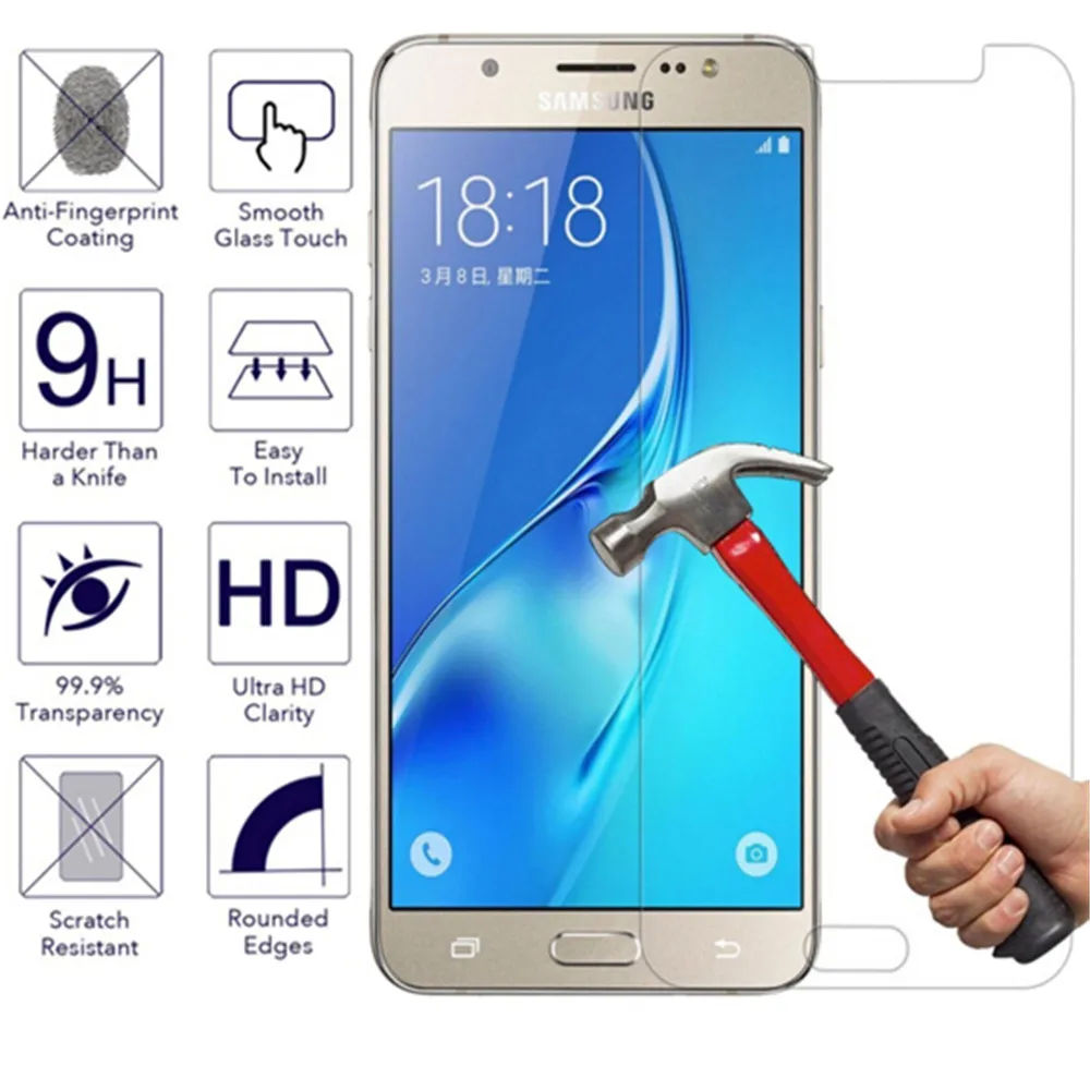 Высококачественное 0 23 мм Защитное стекло для Samsung A3 A5 A6 A8 Plus 2017 2018 закаленное твердость 9 J2 J4 J6 J5 J7 Prime|glass for