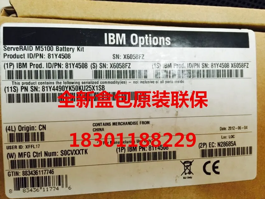 

RaidStorage RaidStorage 81Y4508 ServeRAID M5100 M5110E M5110 M5120 Series Battery Kit