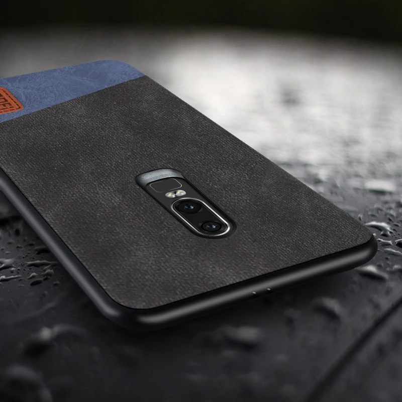 Oneplus 6 чехол MOFI One Plus 6 задняя крышка кожаный чехол для 1+ 6 мягкий силиконовый край Полный чехол для OP6 чехол 6,28''