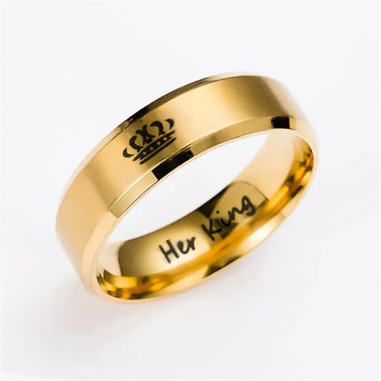 R441-Gold-K Miss JQ, нержавеющая сталь, король, королева, пара колец для мужчин и женщин, золотые обручальные кольца, обручальные, юбилейные, для влюбленных, его/ее обещания - Цвет основного камня: R441-Gold-K