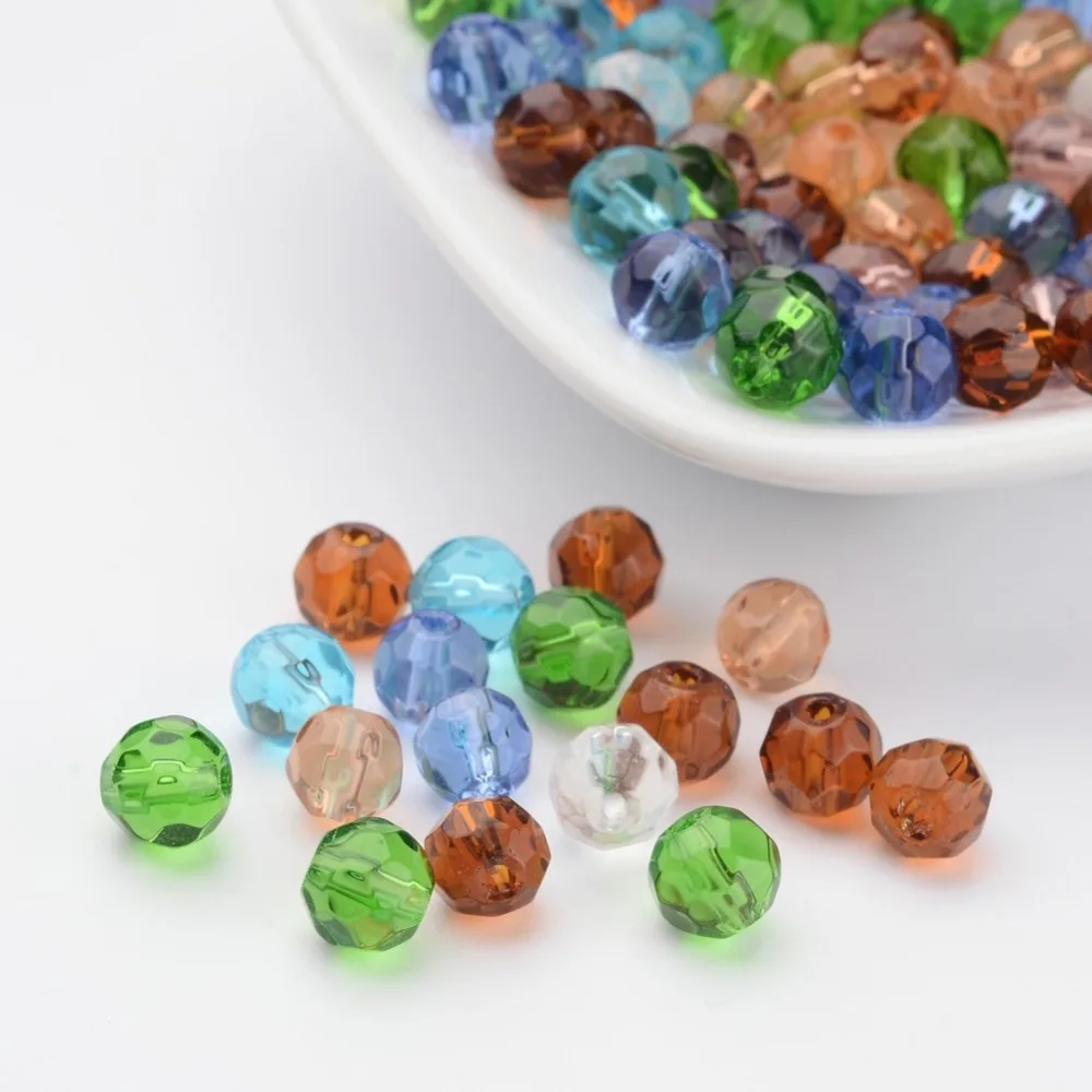 Pandahall 100 шт смешанный граненый Цвет Стеклянные круглые бусины пряди DIY ювелирные