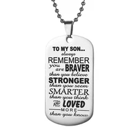 to my son necklace dog tag stainless steel pendant necklace military jewelry gift birthday gift