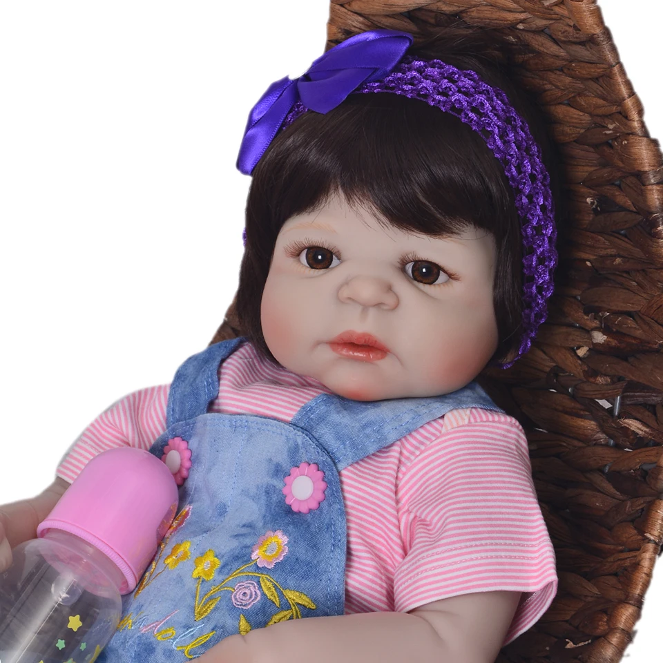 KEIUMI Lifelike 23 дюймов полный силиконовый винил для новорожденных, для девочек куклы для продажи Моделирование этнические Reborn Boneca дети подарки на день рождения