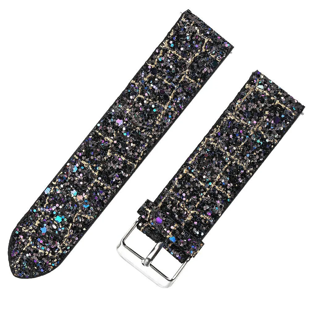 Роскошный блеск кожаный ремешок Замена Bling Смарт часы ремешок для Fitbit Versa