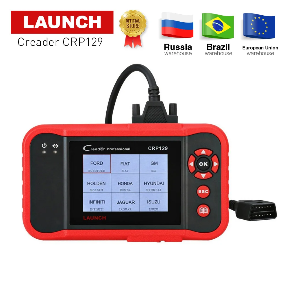 Launch CRP129 EOBD ENG/AT/ABS/SRS EPB SAS Oil сброс OBD2 диагностический сканер авто читальный