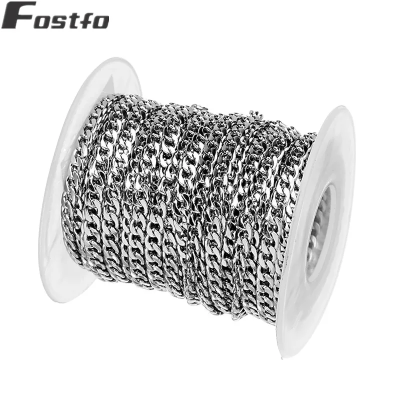 Цепочка плетеная из нержавеющей стали для женщин и мужчин 10 ярдов/рулон 3/4/4 5