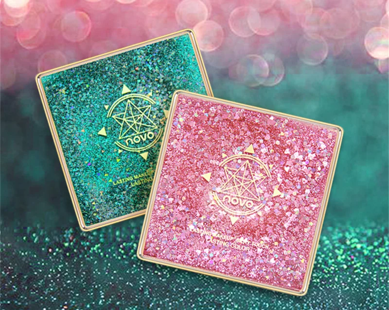 NOVO beauty, 12 цветов, зыбучие пески, блестящие тени для макияжа, Палетка, водостойкие, мерцающие, матовые тени для век, косметика