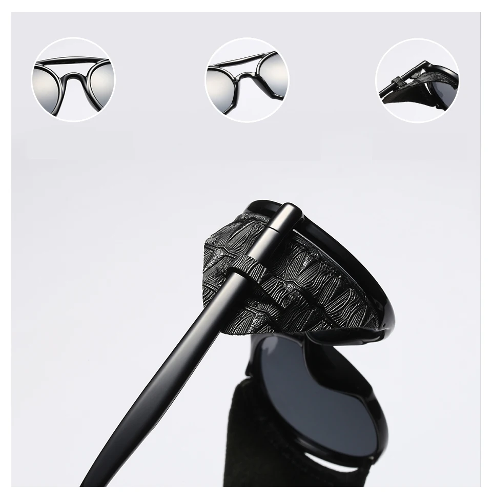 Peekaboo стимпанк мужские солнцезащитные очки с боковыми щитами Летний стиль кожаные круглые солнцезащитные очки для женщин ретро uv400
