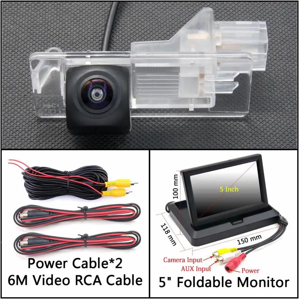 Cam N 5 inch Fold 175 градусов HD резервная камера заднего вида для Renault scenic 2 II Renault Grand scenic 2003~ 2009 монитор парковки автомобиля - Название цвета: Cam N 5 inch Fold