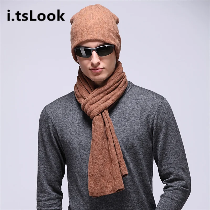 Бренд Для мужчин зимняя шапка шарф Наборы для ухода за кожей Роскошные женские из